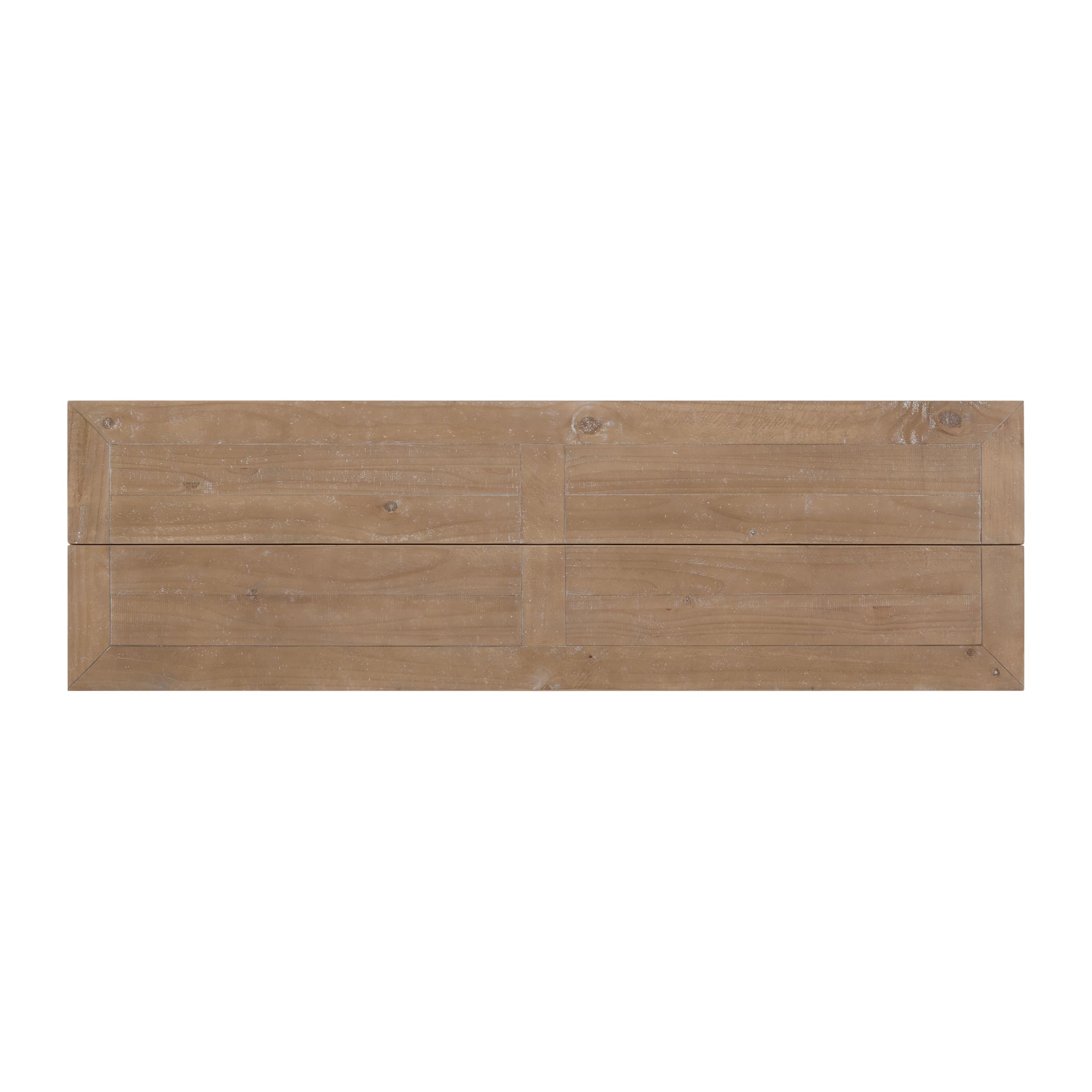 Martin Svensson Home Napa Solid Wood Pedestal Flip-Top Sofa Console Table, White and Driftwood, 60 inches x 18 inches x 30 inches