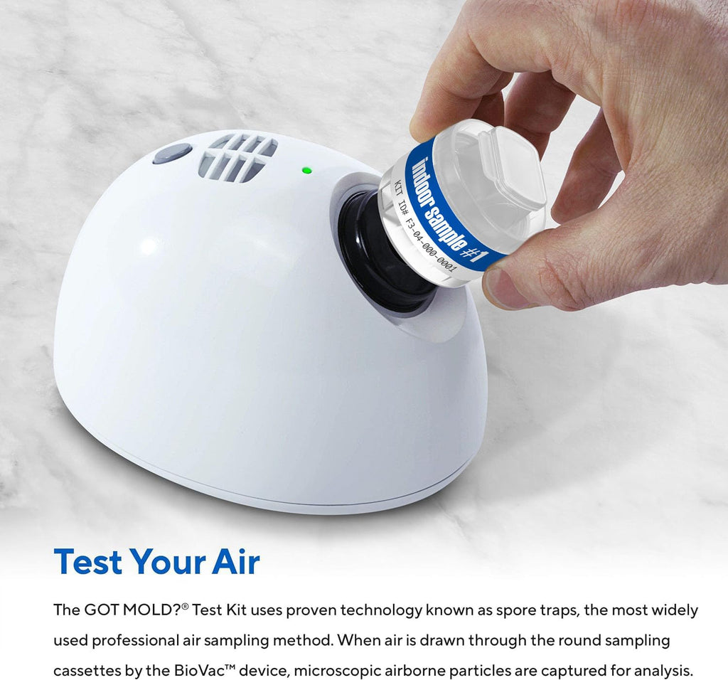 3 ROOM KIT | Test Your Air! Professional Quality Mold Test Kit for Home - All Fees Included - 1, 2 & 3-Room Test Kits & Refills - Reusable BioVac™ Air Sampler - Full Mold Type & Quantity Analysis