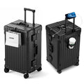 LEOVEN Hardside Luggage, LS-0683 PC Hard Shell Suitcase with Cup Holder, USB, Type-C, 3:7 Ratio, Large Capacity, Aluminium Frame, TSA Customs Lock, 360° Double Wheels with Brake and Shock Absorber