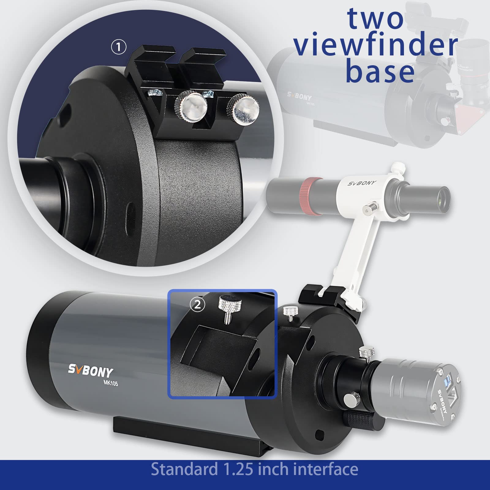 SVBONY MK105 Maksutov-Cassegrain Telescope, Dispersion-Free Imaging, 105mm Catadioptric Telescopes,160mm Dovetail Plate Catadioptric OTA, High-Reverse Electrolyte Coating for Planet Visual Photography