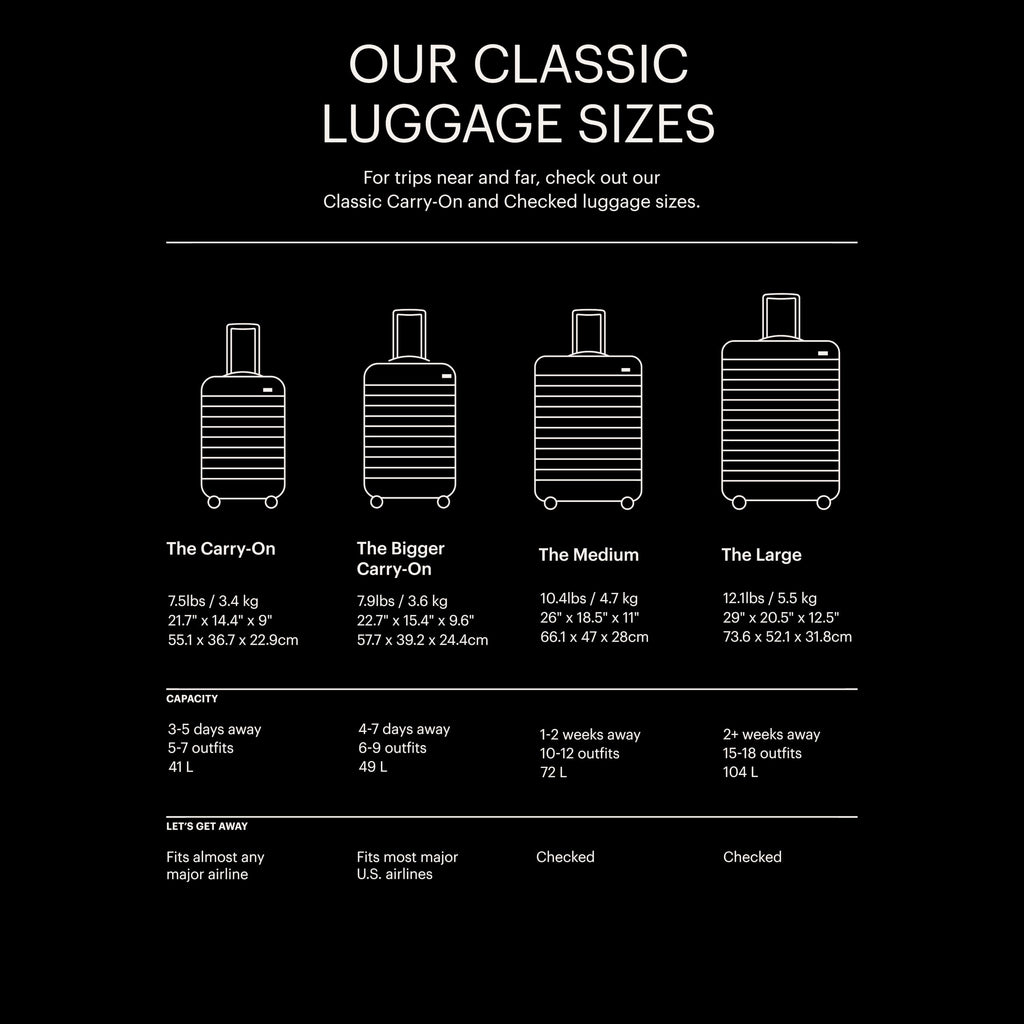 Away Large Checked Luggage - 29-Inch Lightweight Hardside Suitcase with Four WhisperGlide 360° Spinner Wheels, Interior Compression System, TSA-Accepted Lock - Jet Black