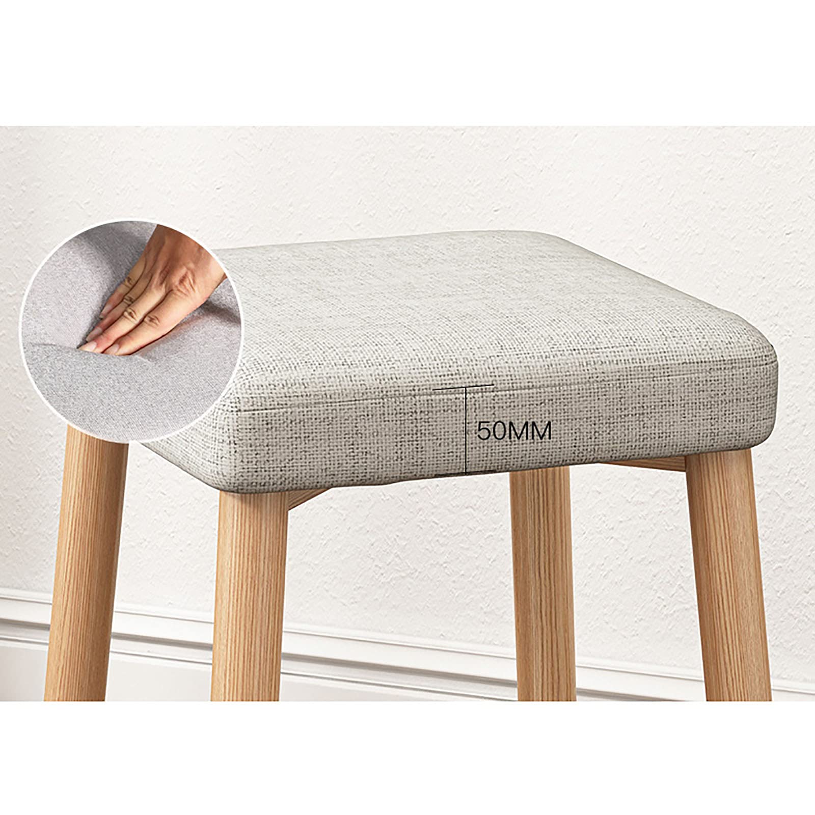 Dntum Luxury Leather Piano Bench Vanity Stool with Cushioned Seat & Solid Wood Leg Easy Assembly Multiple Colors Available,Gray Green1