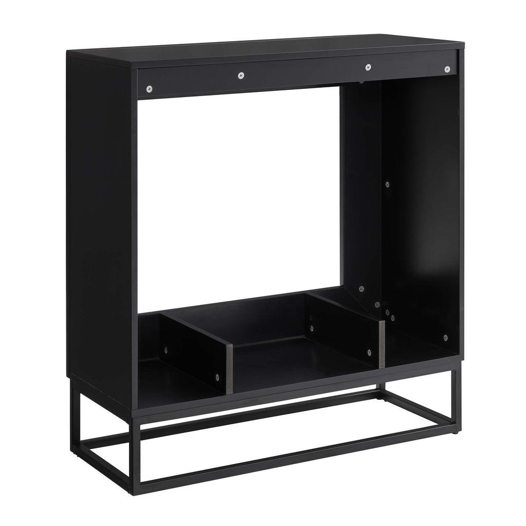 SEI Furniture - Holly & Martin Frescan Color Changing Electric Fireplace - Transitional Design, Black Glass and Wood - Ideal for Living Room, Bedroom (FC1063059)