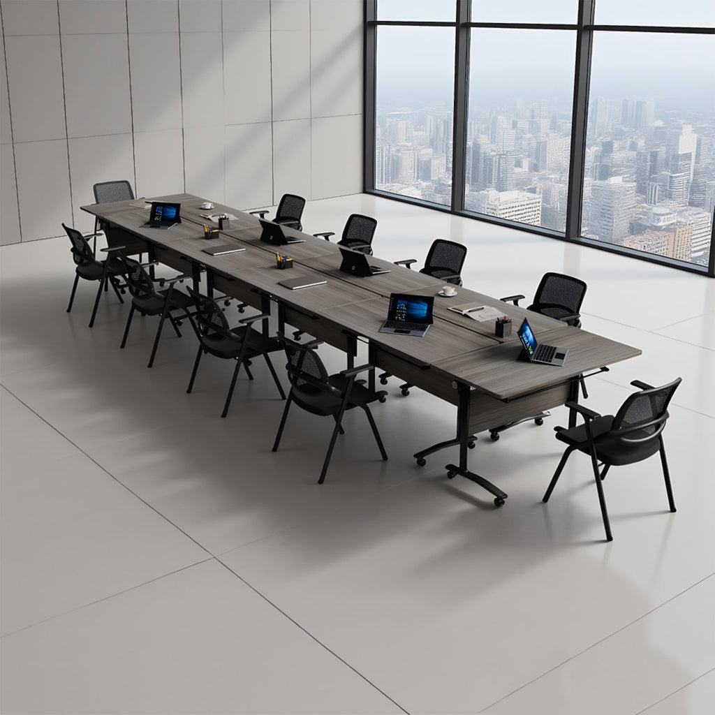 4 Pack Conference Room Tables,Mobile Folding Conference Table with Wheels,Modern Training Locking Rolling Meeting Conference Tables with Flip-Top for Office Classroom Business,6-12 Person,71IN