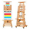 MEEDEN Extra-Large Artist Easel, Heavy Duty Painting Easel, Solid Beech Wood Professional H-Frame Easel, Movable and Tilting Flat Art Easel Stand for Adults, Holds Art Canvas Up to 76.7"