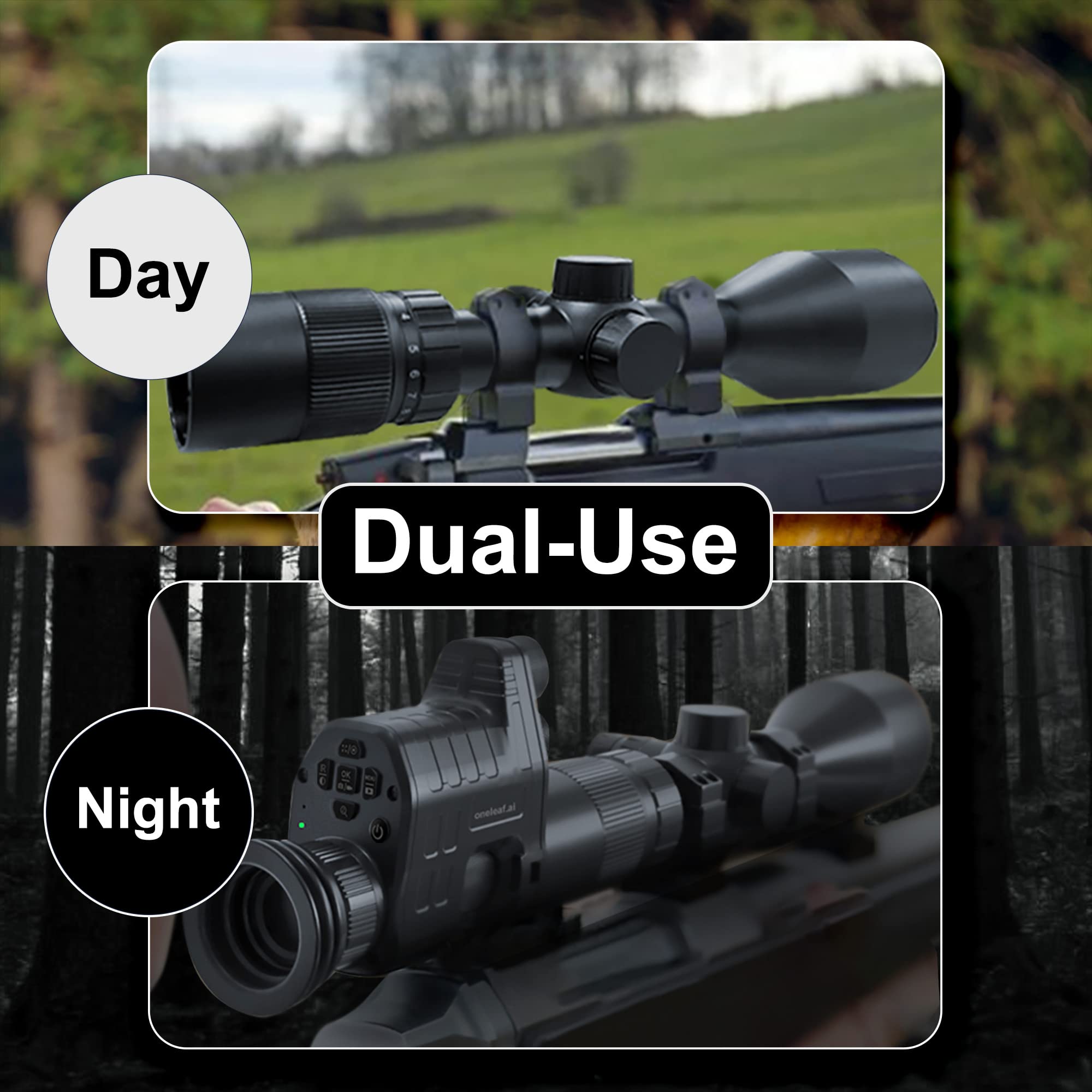 oneleaf.ai Commander NV100 Plus 3-12 X 56 Day & Night Vision Rifle Scope