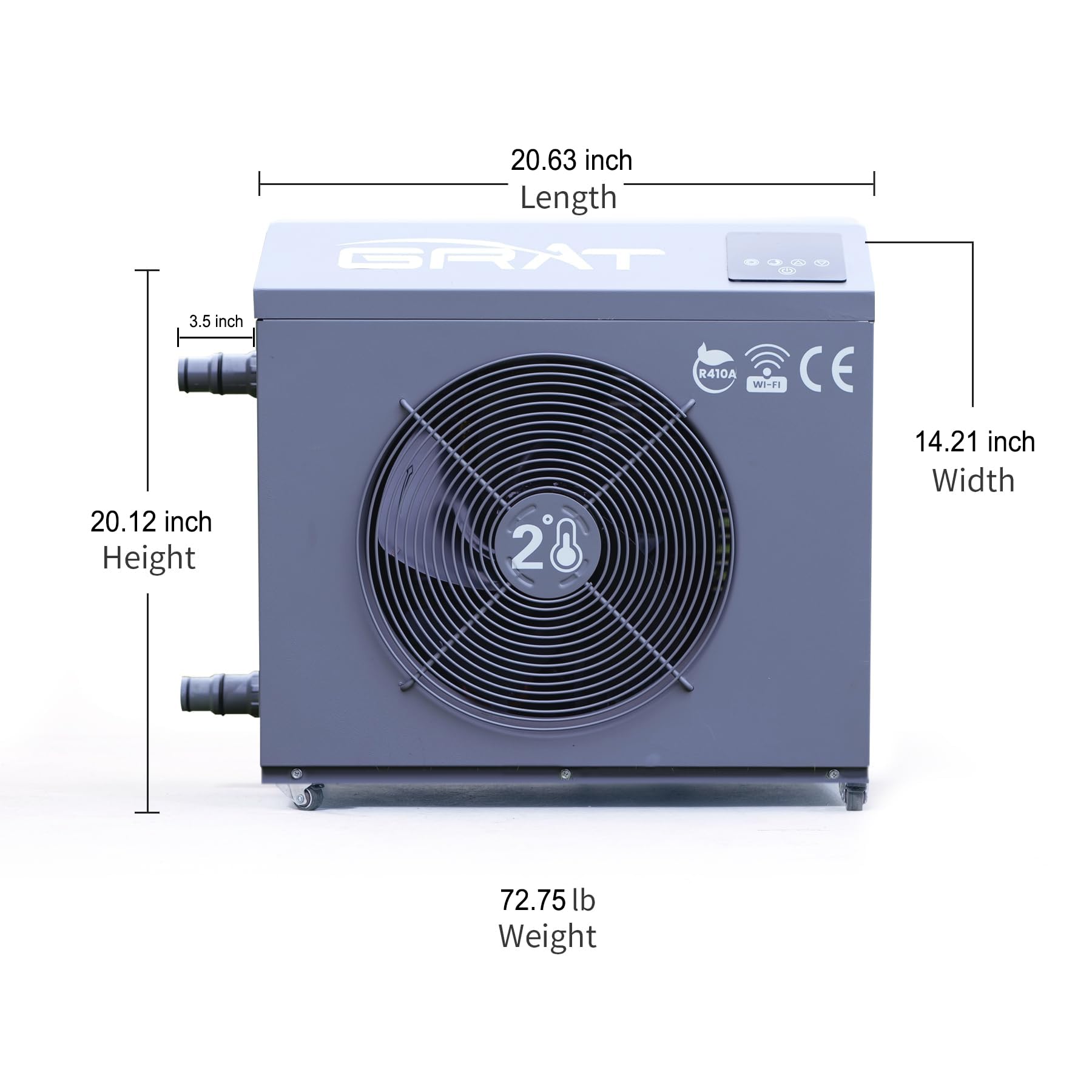 GRAT 1.5HP Cold Plunge Chiller 88 Gallon Ice Bath Tub, 10500BTU Portable WiFi Cold Water Immersion Tub, Water Treatment Kit, Wheels & Backpack for Athletes, Home Gym & Outdoor Use, Cools to 36°F