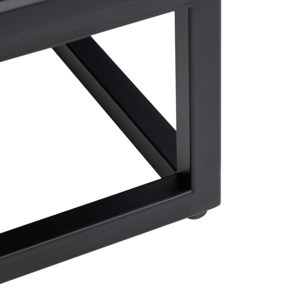 SEI Furniture - Holly & Martin Frescan Color Changing Electric Fireplace - Transitional Design, Black Glass and Wood - Ideal for Living Room, Bedroom (FC1063059)