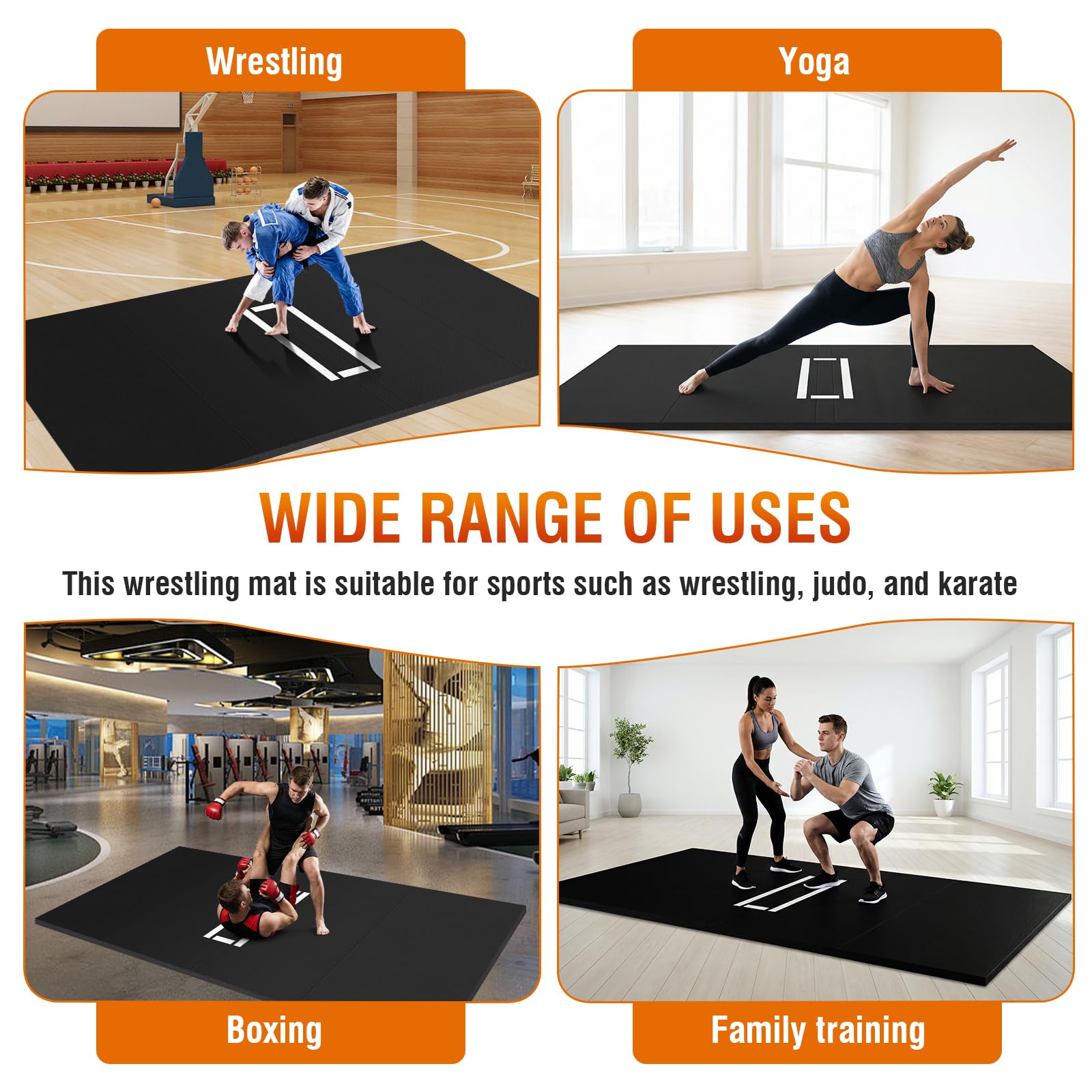 Generic Rollout Wrestling Mat Waterproof Gymnastics Training Mat for BJJ MMA Martial Art Boxing Grappling & Judo