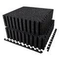 AIRHOP 0.56in Thick 96 Sq Ft Exercise Equipment Mats, 24 Tiles Upgraded Rubber Top with High Density EVA Foam, Large Interlocking Puzzle Gym Flooring for Home Gym, Heavy Weight Workout, 24 x 24in