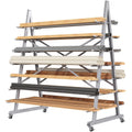 WUGEBA Floor Standing Lumber Horizontal Storage Rack-7 Tiers, Heavy-Duty Metal Adjustable Arms Pallet Racking, Up to 2500 Lbs, Free Standing Bar Storage Cantilever Rack for Basement