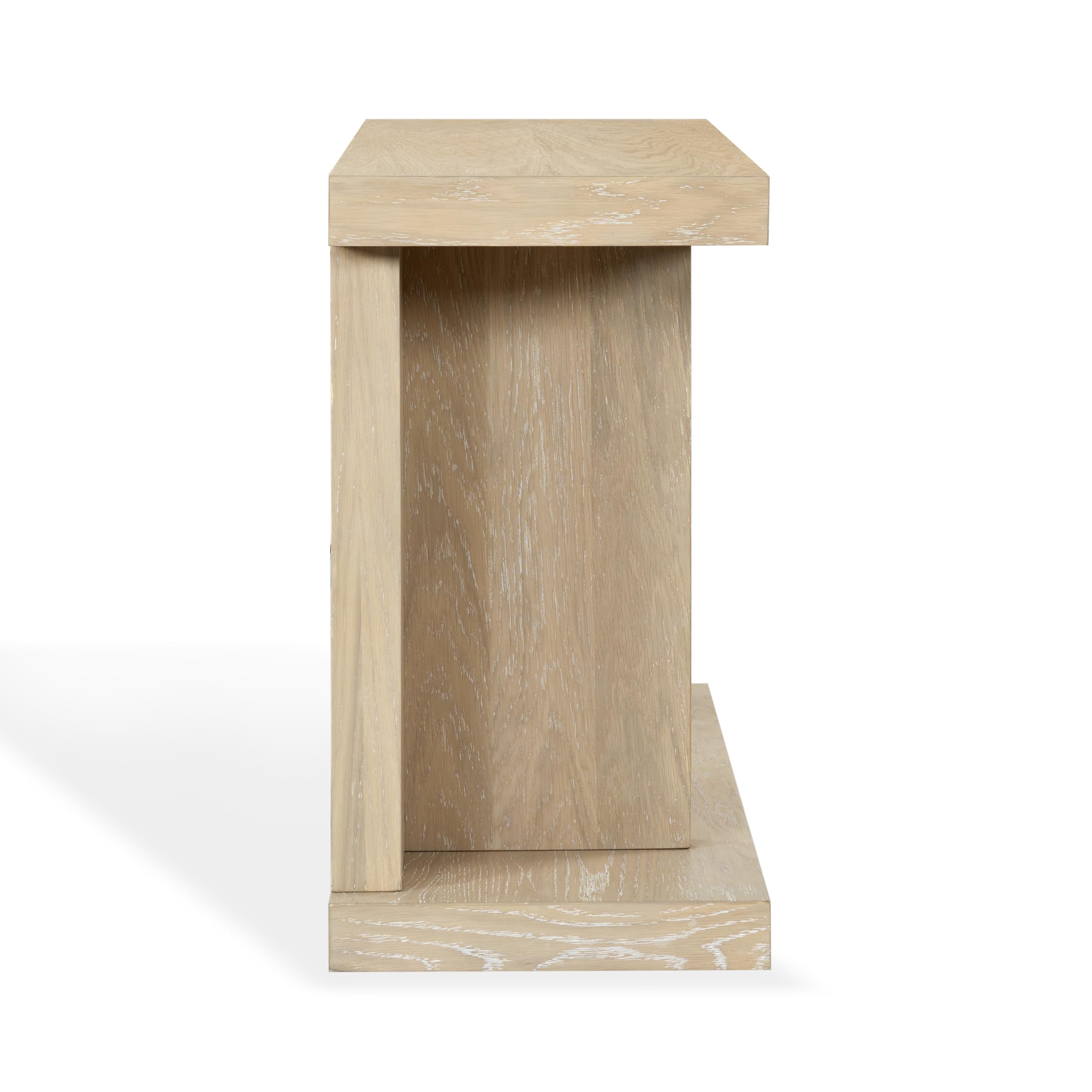 SAFAVIEH Couture Collection – Claramay Natural Cerused Oak Console Table, Modern Wood Entryway & Living Room Accent (SFV2223A)