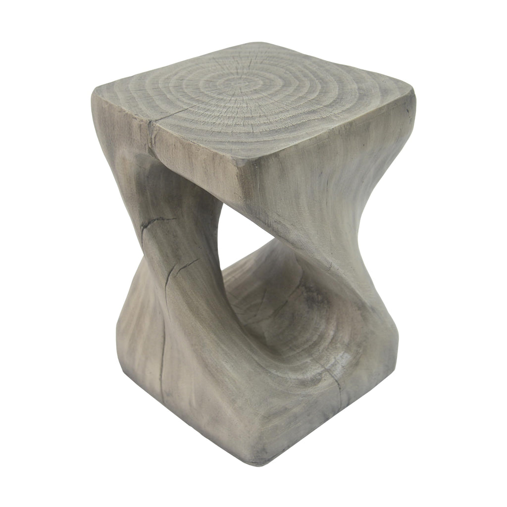 Merax Twist Shape MGO Accent Side Table Set, Unique Modern End Table with Wide Pedestal & Tabletop, Small Drink Tables for Living Room, Bedroom Night Stand Bedside Table, No Assembly Required, Grey