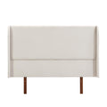 GDFStudio Ceyety King Size Wingback High Headboard, Upholstered Linen Fabric Headboard, Bamboo Wood, Easy Assembly, 48''H, Tan