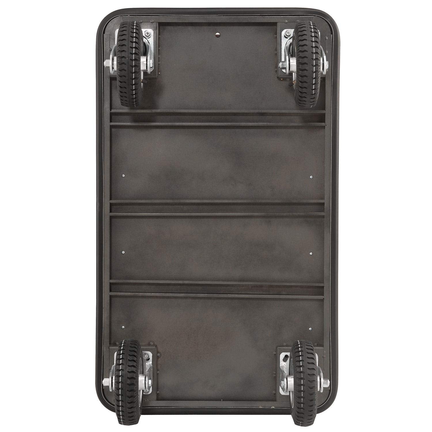 Global Industrial Silver Stainless Steel Bellman Cart Curved Uprights 8" Pneumatic Casters, 41-1/4"L x 24" W x 75" H, Hotel Luggage Cart for Commercial Use, Condos, Resorts