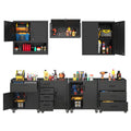 VIYET Metal Tool Cabinet,Garage Storage Cabinet System,Wall Cabinet & Locking Rolling Tool Cabinet with Doors and Adjustable Shelves,Steel Tool Cabinets for Home