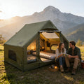 Romantic Camp Inflatable Camping Tent for 4-6 Person, Waterproof Blow up Tent with Pump, 4-Season Hot Tent for Camping & Hiking