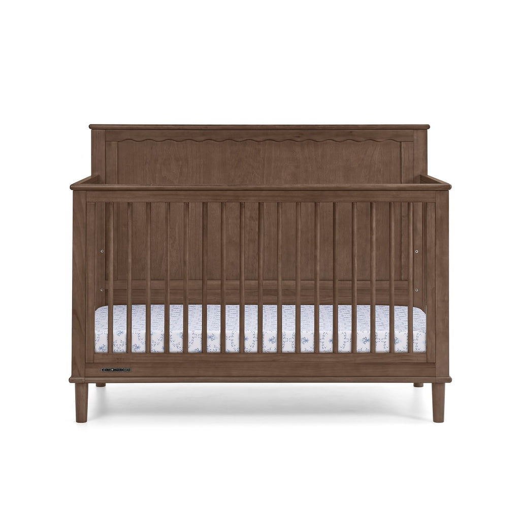 Delta Children Penelope 6-in-1 Convertible Crib - Greenguard Gold Certified, Teak Brown
