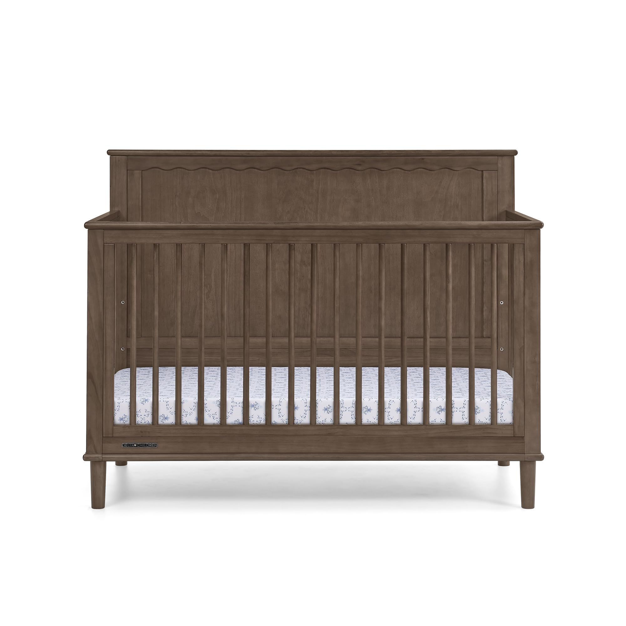 Delta Children Penelope 6-in-1 Convertible Crib - Greenguard Gold Certified, Teak Brown