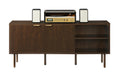 Crosley Furniture Brody Vinyl Record Storage Sideboard, Modern Media Console and Cabinet with Shelves, Brown