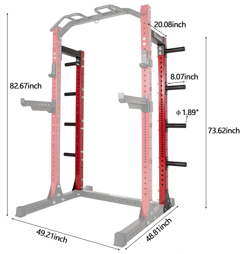 Signature Fitness Fitvids SF-SS1 1 – 000 Pound Capacity 3” x 3” Power Rack Squat Stand – Half Rack Convert Kit – Black