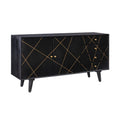 Powell Tate Mango Wood Console with Modern Gold Accents