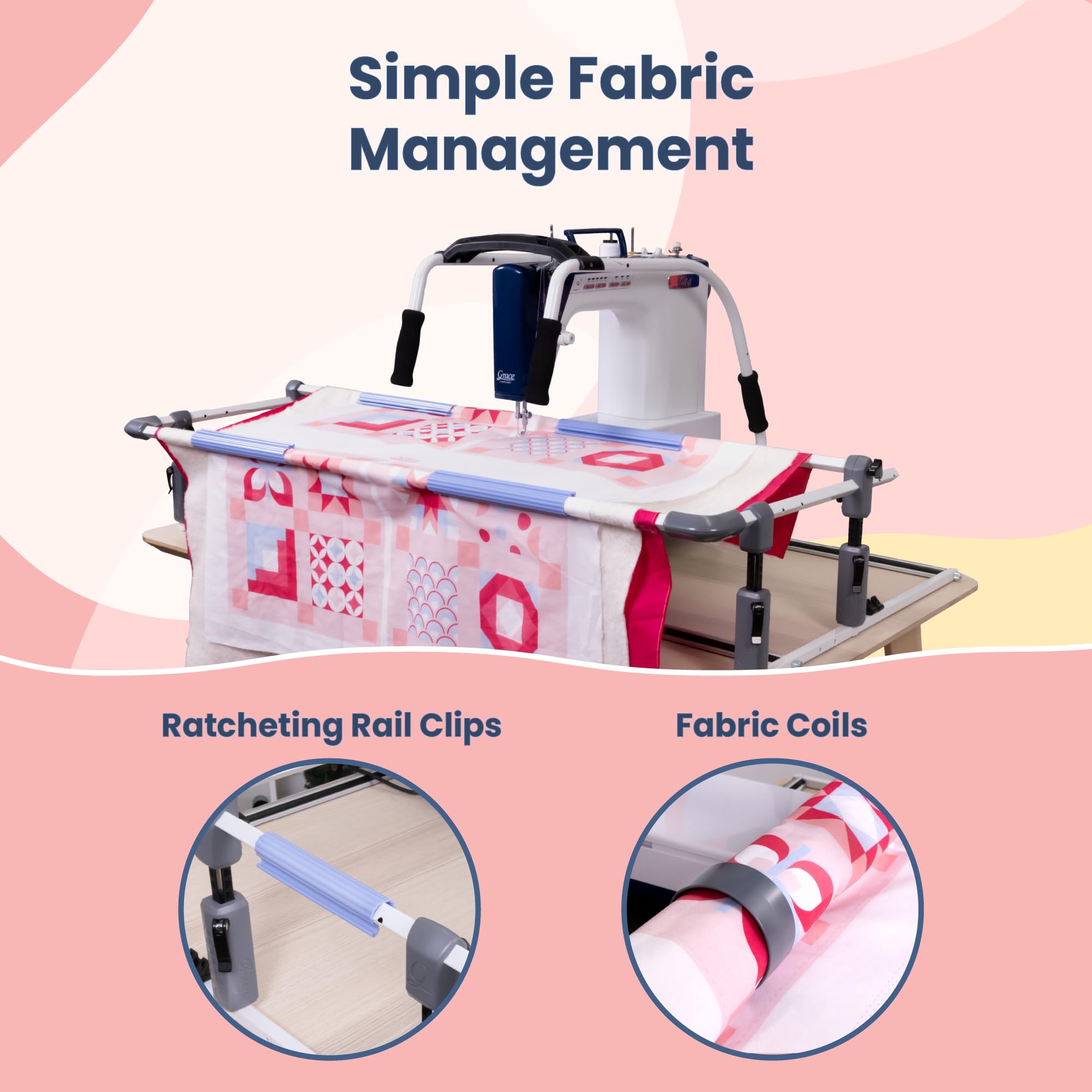 Cutie Breeze Table Top Hoop Quilting Frame | Beginner Frame for Domestic Machines | Portable Quilting Table, Hoop Frame, and Quilting Supplies