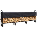 ShelterLogic 12' Adjustable Heavy Duty Outdoor Firewood Rack with Steel Frame Construction and Water-Resistant Cover