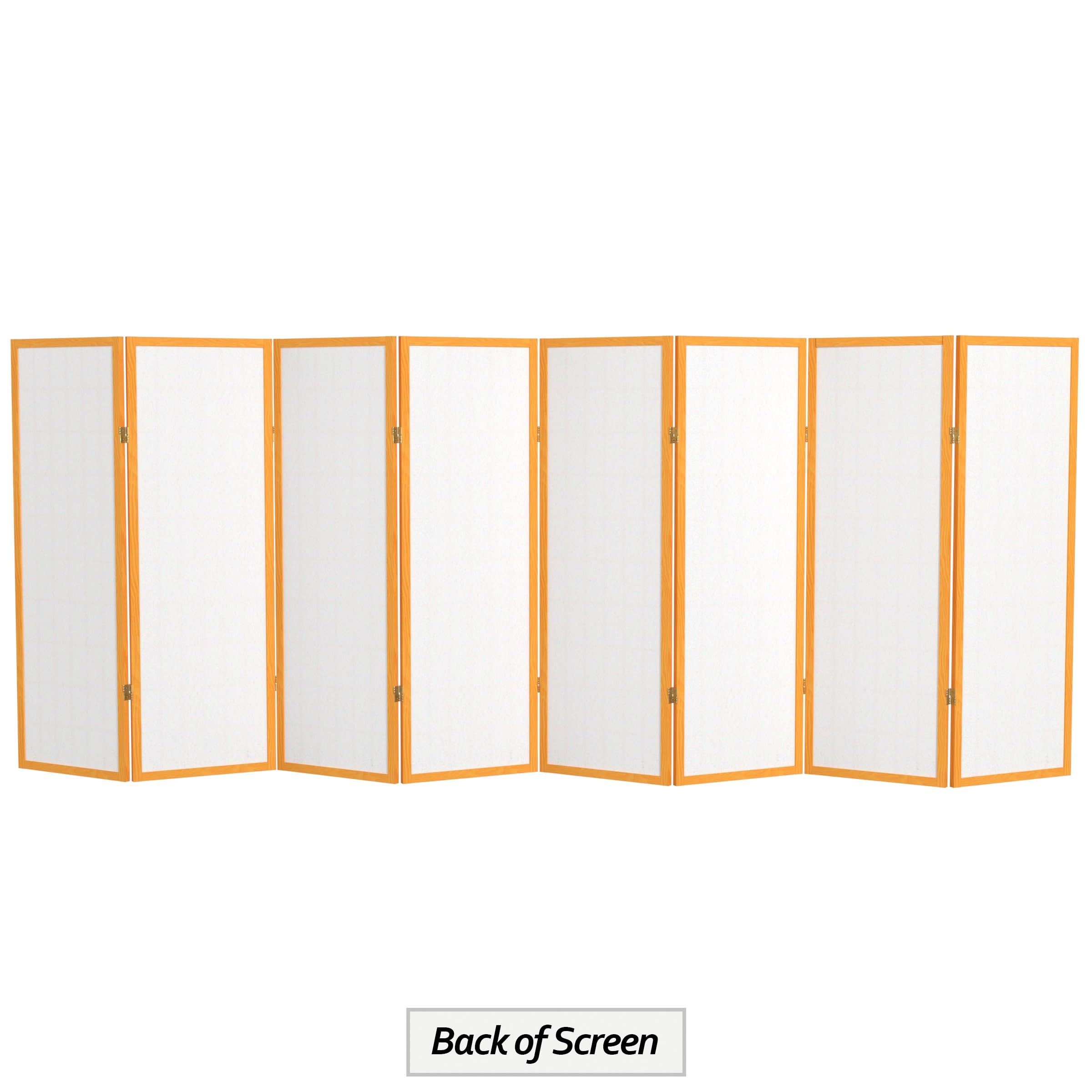 4 ft. Short Window Pane Shoji Screen - Honey - 8 Panels