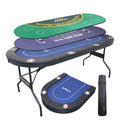 LXJIN 3 in 1 Foldable Poker Table with Reversible Game Mat, 8 Players Game Table with 8 Cup Holders, Suitable for Texas Holdem&Blackjack and Most of Poker Game.