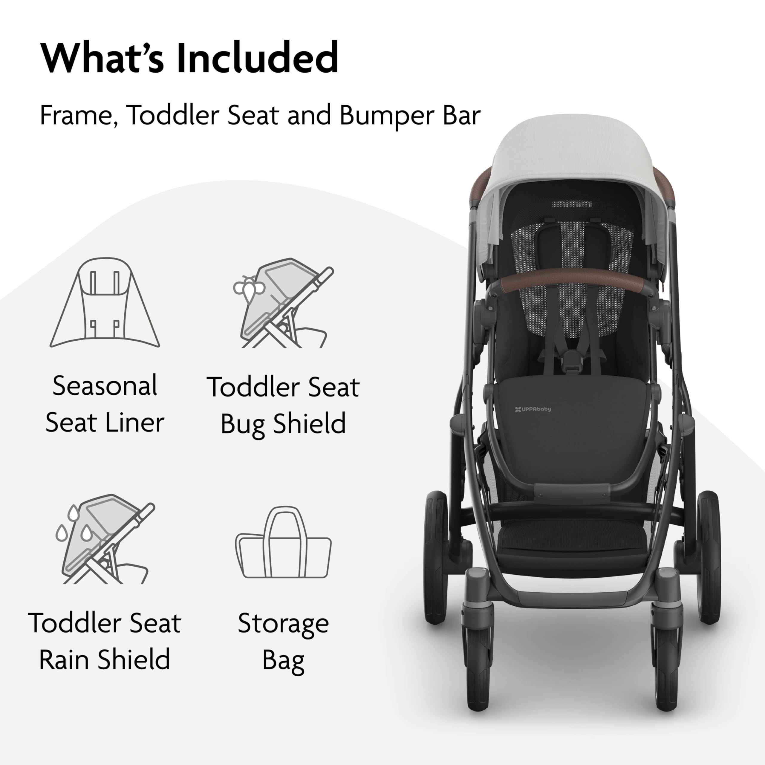 UPPAbaby Vista V3 Convertible Single-to-Double Stroller for Baby & Toddler, 30+ Configurations, Car Seat Compatible, All-Wheel Suspension, XL Basket – Savannah (Pearl Grey Jacquard/Carbon Frame)
