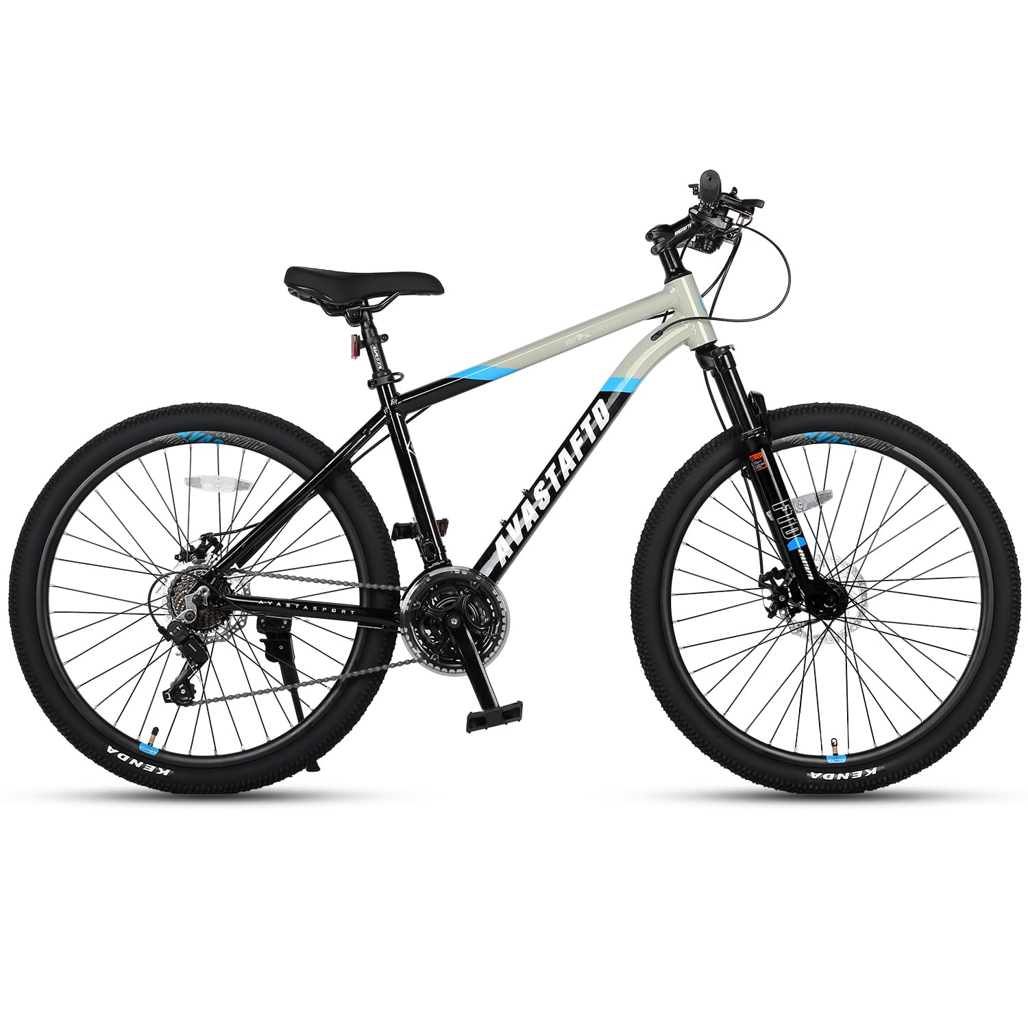 AVASTA 26-inch Mountain Bike for Man Male and Woman Female Adult with Lightweight Aluminum Alloy Frame and Dual Disc Brakes,Front Suspension,21-Speed Gear Shifters,Hidden Brake Cables,Grey
