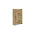 Signature Design by Ashley Hastiport Farmhouse 5-Drawer Chest with Safety Stop, Light Brown