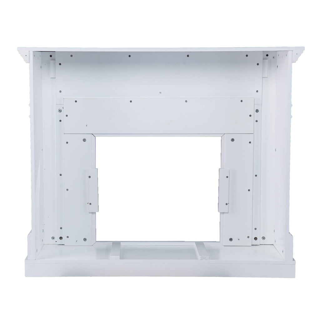 SEI Furniture Darvingmore Color Changing Fireplace w/Marble Surround, White/Brown