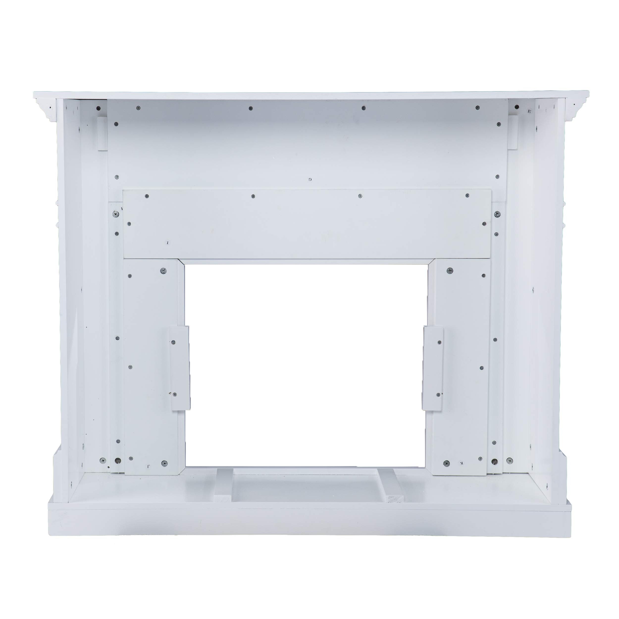 SEI Furniture Darvingmore Color Changing Fireplace w/Marble Surround, White/Brown