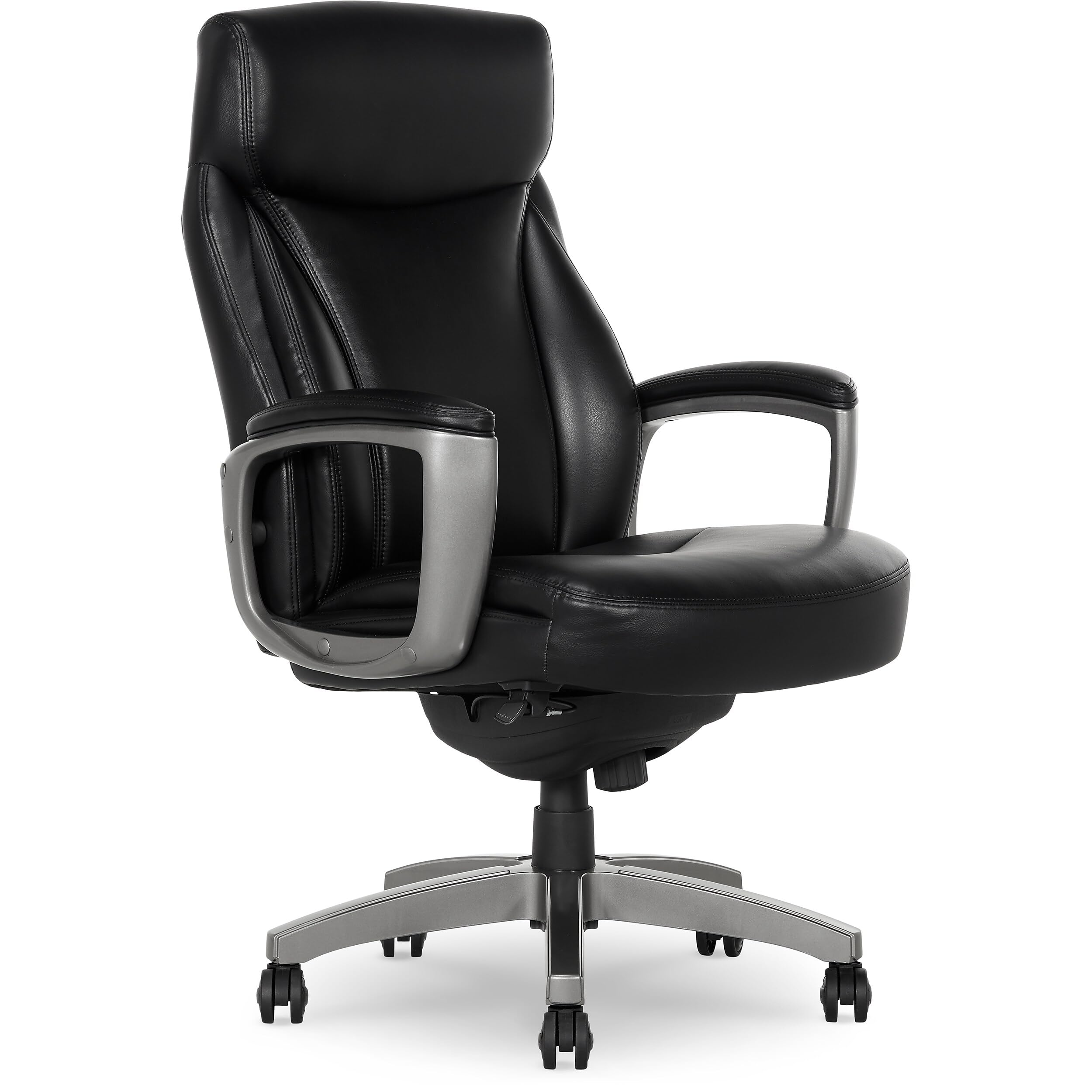 La-Z-Boy Arcadian Ergonomic Executive Chair, Bonded Leather, Black, 29.5D x 28W x 43.25-46.25H inches, 275 lbs Weight Capacity