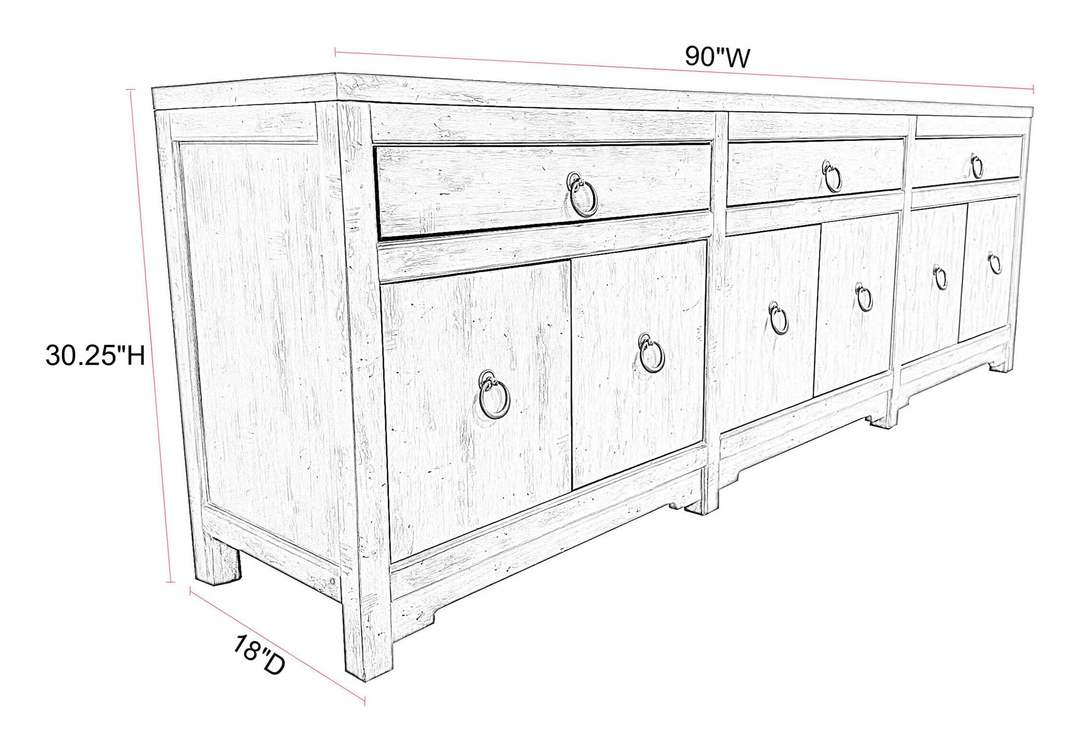 Parker House Edinburg Driftwood 90" Console
