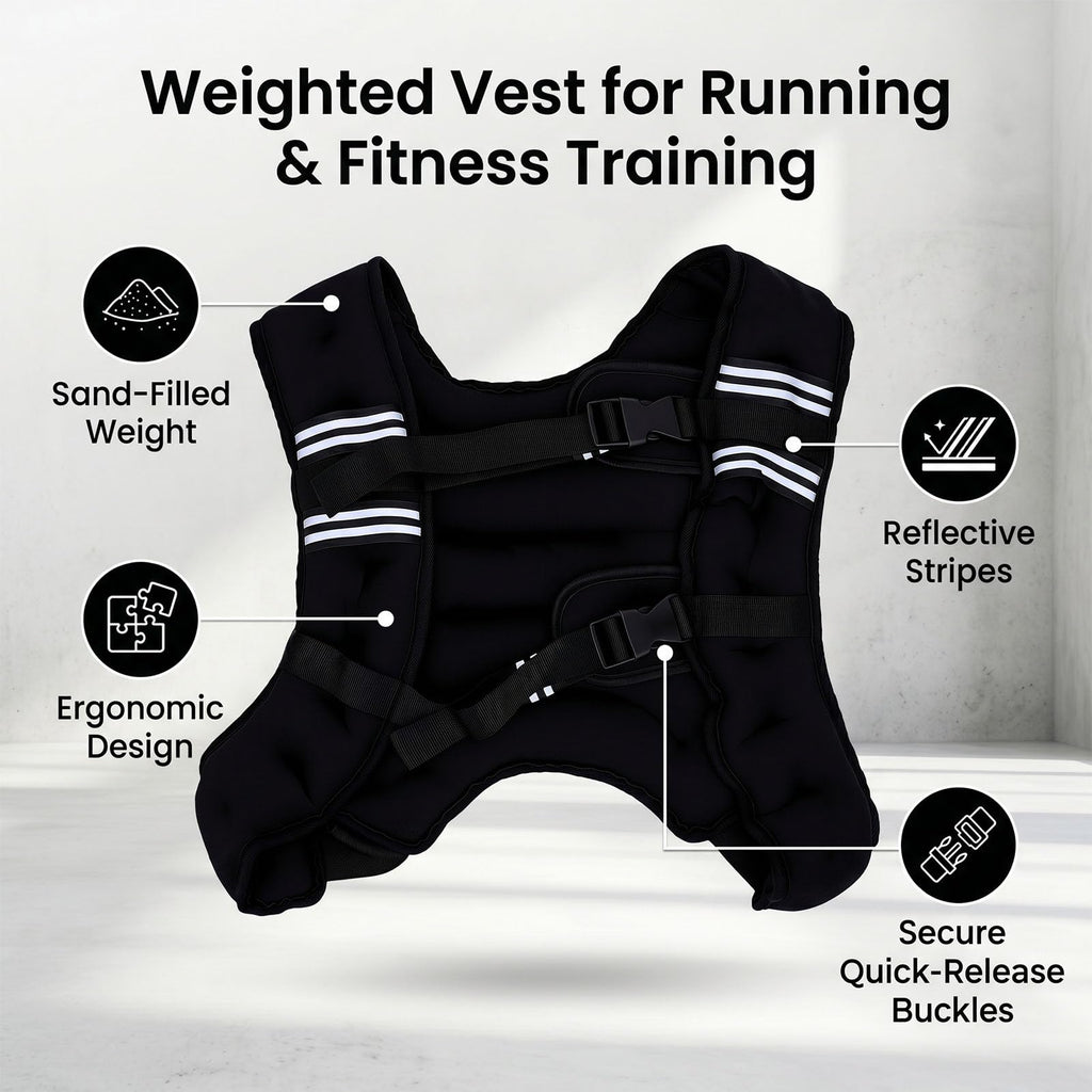 Generic Weighted Vest, Adjustable Neoprene Weight Vest for Men and Women with Reflective Stripe, Strength Training Running Jogging Workout Weightlifting (8KG)