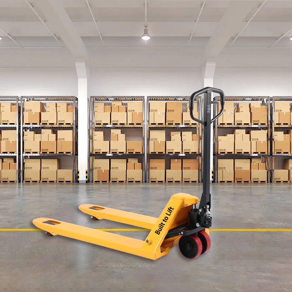 Built to Lift Pallet Jack Truck, 5500lbs Capacity 27" W x 48" L Forks Manual Standard Duty Pallet Truck for Warehouse