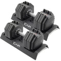 CAP Barbell 55 lb Pair of Adjustable Dumbbells with Full Rotation Chrome Handle