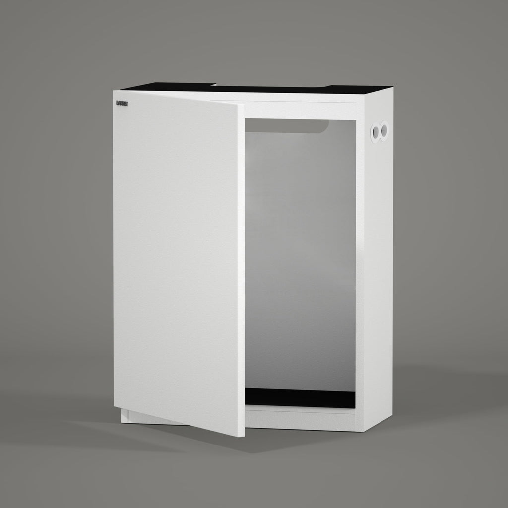 LANDEN Aquarium Wooden Stand and Cabinet for up to 30 Gal Tank, Fish Reptile Sea Salt WaterTank Stand, Nano Foam Leveling Mat Included, W23.6xD17.7xH31.5 in, Wooden Matte White Painted(Stand Only)