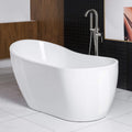 Woodbridge 59" Acrylic Freestanding Bathtub Contemporary Soaking Tub with Brushed Nickel Overflow and Drain BTA1530