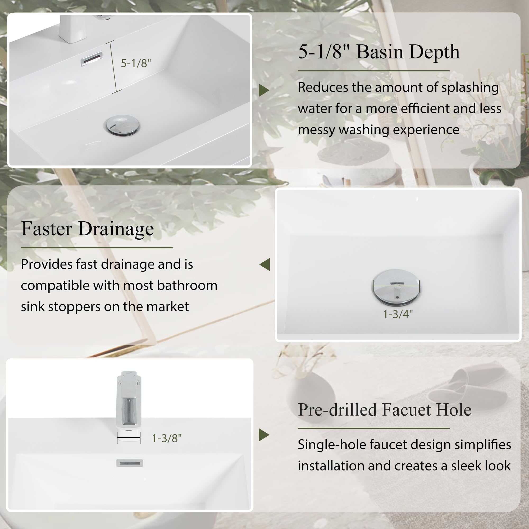 GDFStudio 72" Wall Mounted Double Sink Bathroom Vanity, Floating Vanity with Stone Resin Countertop, Floating Bathroom Storage Cabinet with Soft Close Drawers, Pre-Assembled Base, Glossy White