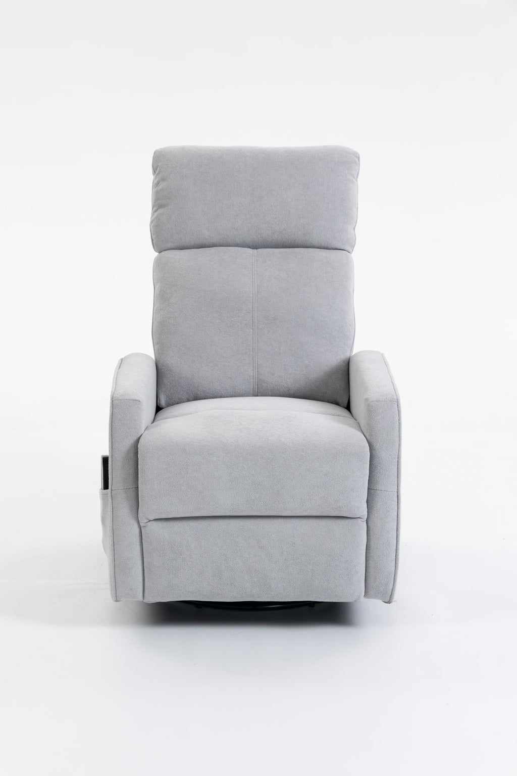 GDFStudio 360 Degree Swivel Accent Chair Manual Recliner Armchair Sofa Short Plush Upholstered Leisure Chair for Living Room Bedroom Office, Grey