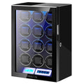 SNEOLTJN Watch Winder for 12 Slots Automatic Watches, Ultra-Quiet Japanese Motors, Built-in LED Illumination and LCD Touchscreen Control