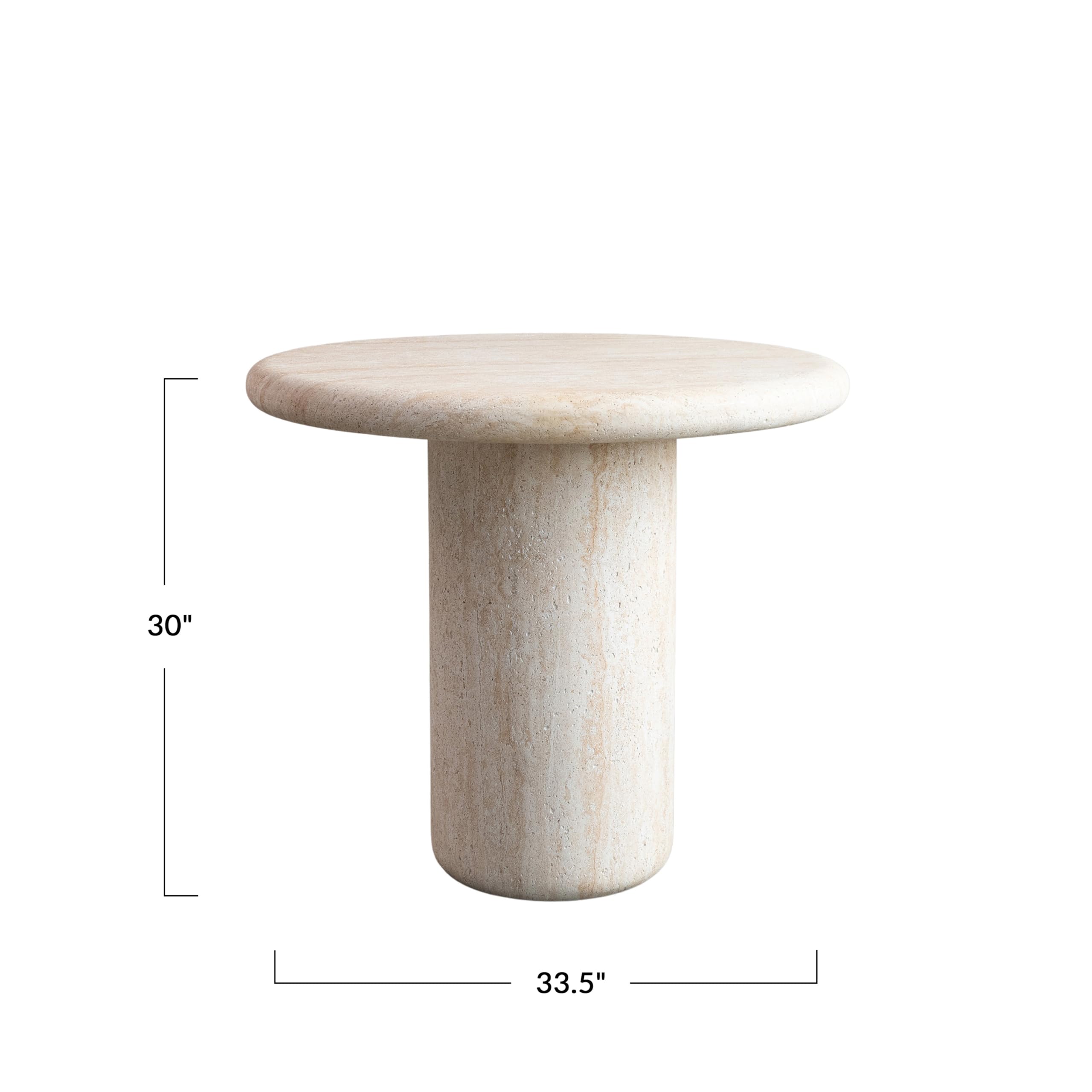 Creative Co-Op Indoor/Outdoor Concrete Table, Natural Travertine Color
