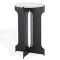 SAFAVIEH Couture Collection - Tayanna Black Iron & Marble Accent Table, Modern Side Table, Minimalist Round Top Design, Fully Assembled (SFV9546A)