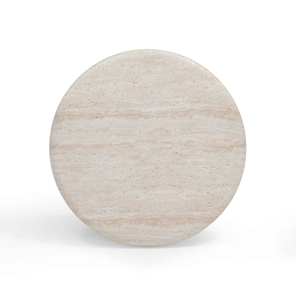 Tov Furniture Cynthia Travertine Concrete Indoor/Outdoor Side Table