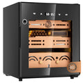 FANKAI Electric Cigar Humidor Cabinet with Temperature & Humidity Control System, 50L Cooling Cigar Fridge up to 300 Counts, Cedar Wood Shelves,Digital LED Screen,Fingerprint Safety Lock,Gift for Men