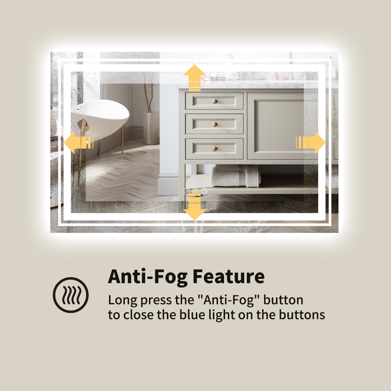 WTTY 60"x30" LED Bathroom Mirror with Lights, Backlit and Front Lighted Bathroom Vanity Mirrors Wall Mounted, Double LED Vanity Wall Mirror for Bathroom with Anti-Fog, Dimmable, Memory, Shatter-Proof